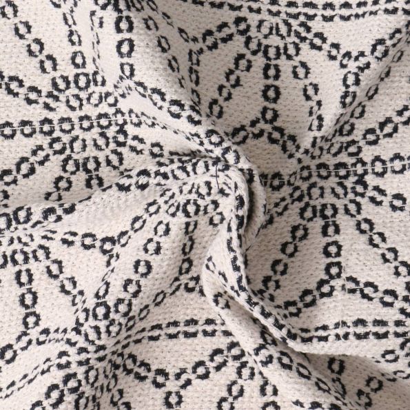 Tissu Jacquard Bong sur fond Ecru - Par 10 cm