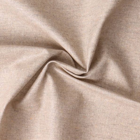 Tissu Toile de Coton enduite Mistraline aspect Lin uni Beige - Par 10 cm