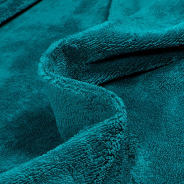Tissu Micro Éponge Bambou uni Bleu paon - Coupon de 3 mètres