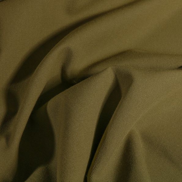 Coupon Tissu Toile de coton uni Grande largeur Vert kaki - Coupon de 100 cm