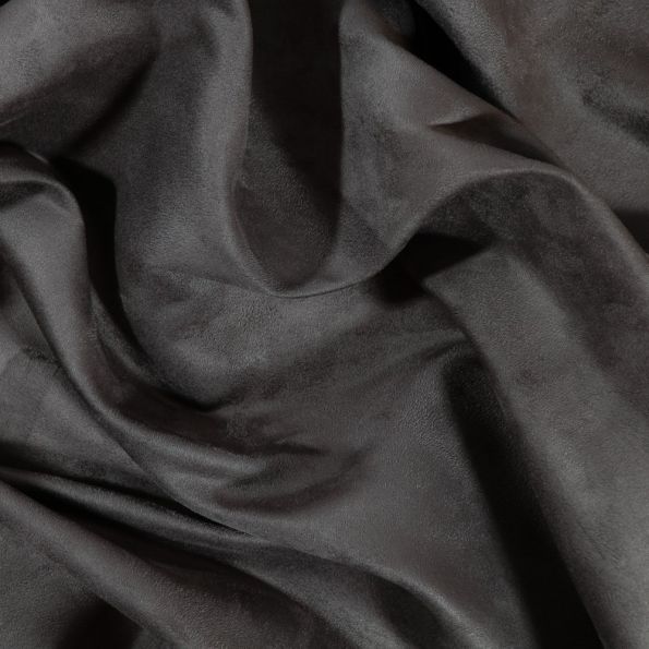 Coupon Tissu Suédine d'ameublement Gris acier - Coupon de 60 cm