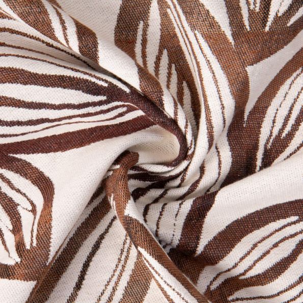 Tissu Jacquard d'ameublement Soan cabosses Cacao sur fond Ecru - Par 10 cm