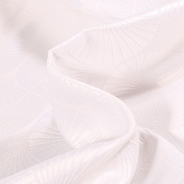 Tissu Jacquard satiné Freda sur fond Blanc - Par 10 cm