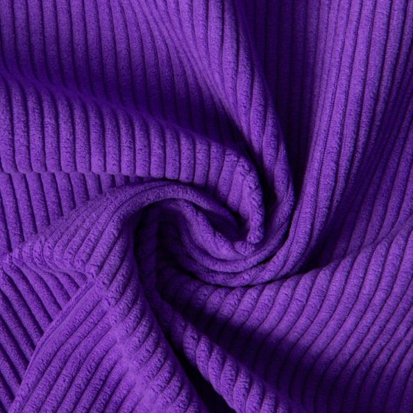 Tissu Velours d'ameublement côtelé Emy uni Violet - Par 10 cm