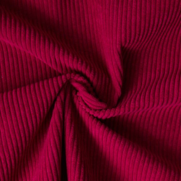 Tissu Velours d'ameublement côtelé Emy uni Bordeaux - Par 10 cm