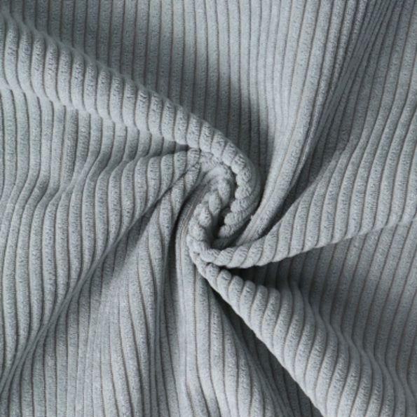 Tissu Velours d'ameublement côtelé Emy uni Gris clair - Par 10 cm