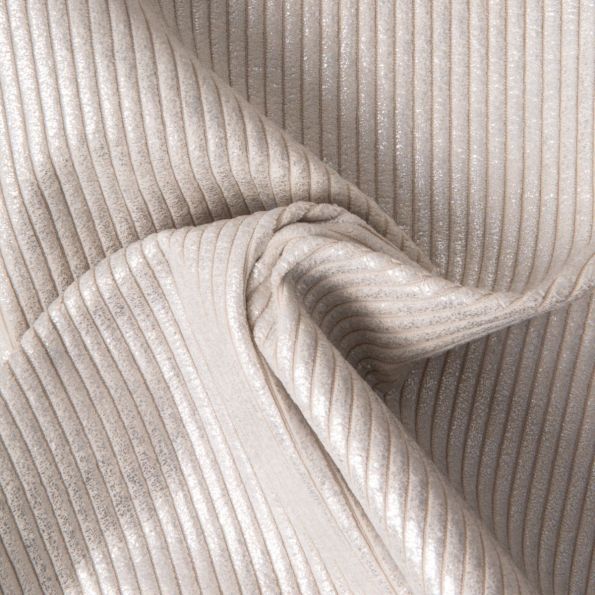Tissu Velours d'ameublement côtelé Emy uni Argent - Par 10 cm
