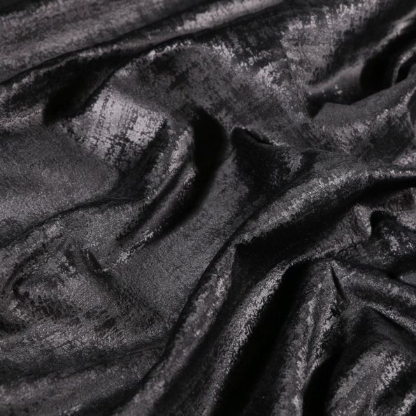 Tissu Velours d'ameublement Illusion Noir - Par 10 cm
