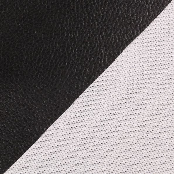 Simili cuir d'ameublement uni Noir - Coupon de 30 cm