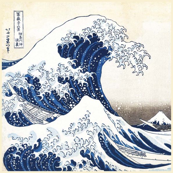 Carré Simili cuir Vague de Kanagawa