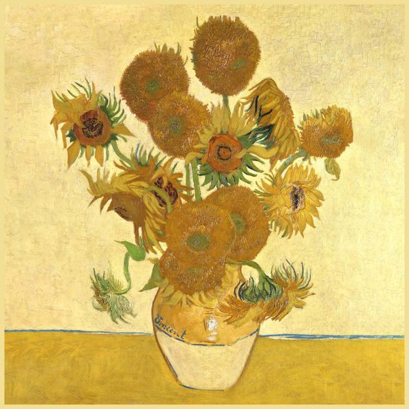 Carré Simili cuir Tournesols