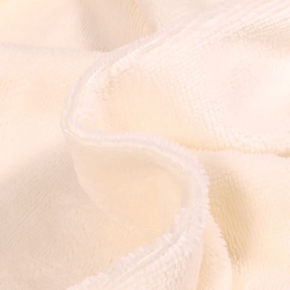 Coupon Tissu Micro Éponge Bambou Téa Ecru - Coupon de 30 cm
