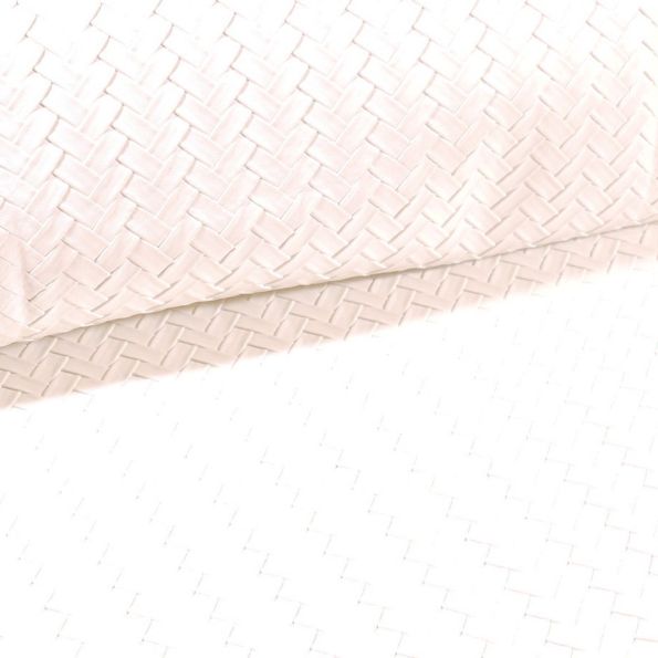 Tissu Simili Cuir Panier tressé Blanc - Par 50 cm