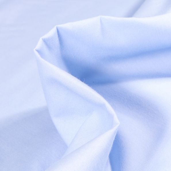 Tissu Popeline de coton mercerisé uni Elise Bleu ciel - Par 10 cm
