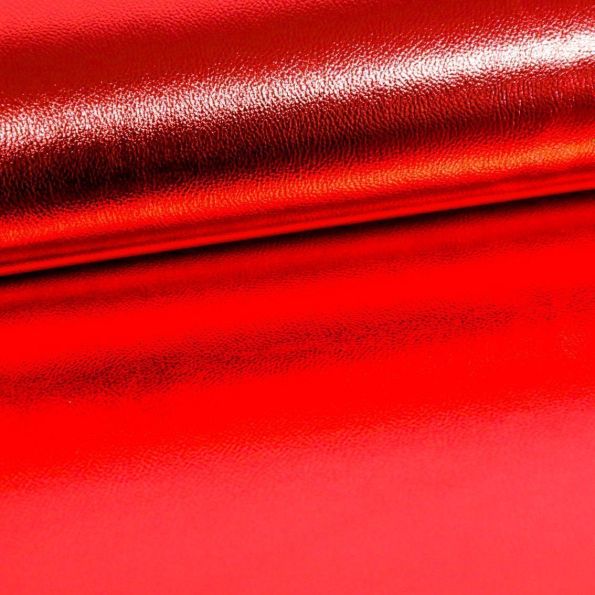 Simili Cuir Premium Métallisé Rouge - Par 50 cm