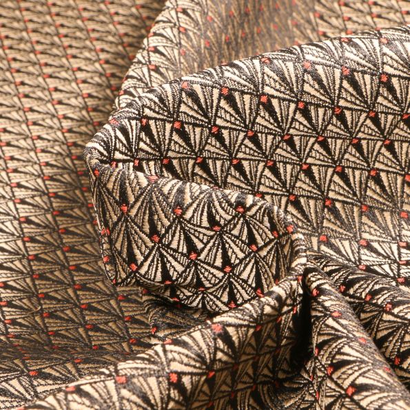 Tissu Jacquard Sinatra Bronze - Par 10 cm
