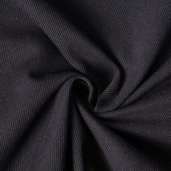 Tissu Coton Sergé d'ameublement Sisal uni Noir - Par 10 cm