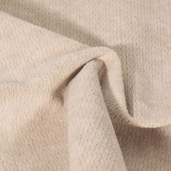 Tissu Jacquard d'ameublement Ultraclean uni Beige - Par 10 cm