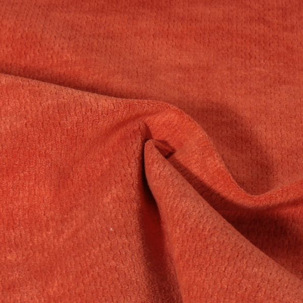 Tissu Jacquard d'ameublement Ultraclean uni Terracotta - Par 10 cm