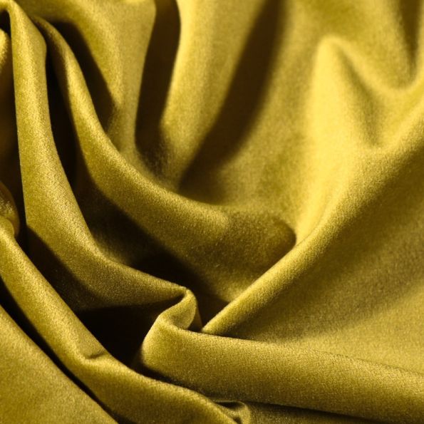 Tissu Velours d'ameublement uni souple Vert olive - Par 10 cm