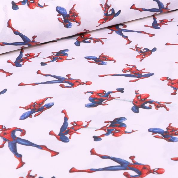 Tissu Spiderman sur fond Blanc - Par 10 cm