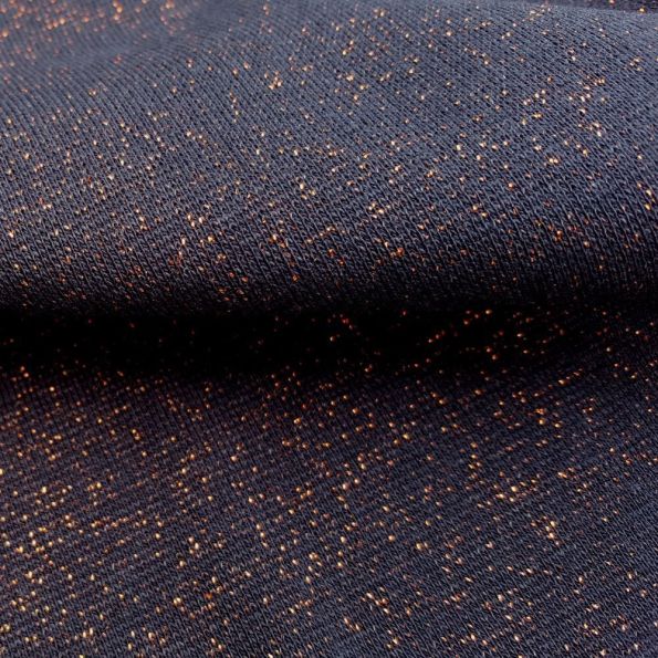 Tissu Bord côte Paillettes Bleu marine Craftine x10cm