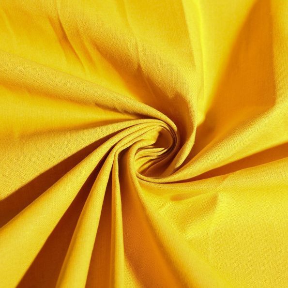 Tissu Coton uni Moutarde claire - Par 10 cm