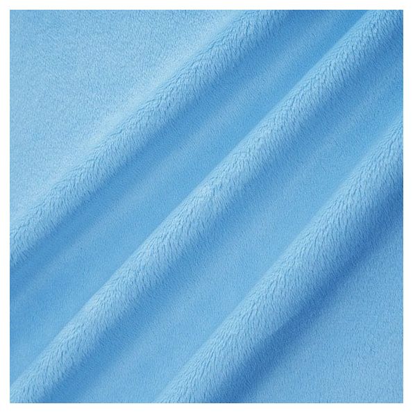 Tissu Minky Ultra doux Ras Bleu Turquoise x10cm