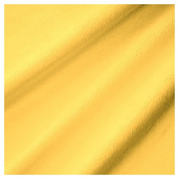 Tissu Minky Ultra doux Ras Jaune Poussin x10cm