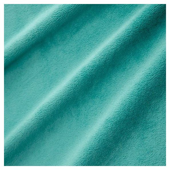 Tissu Minky Ultra doux Ras Bleu Lagon x10cm