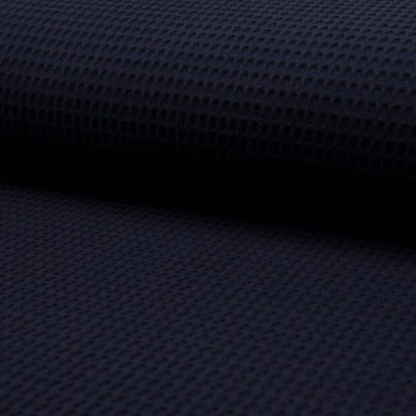 Coupon Tissu Nid d'abeille Bleu marine x10cm - Coupon de 20 cm