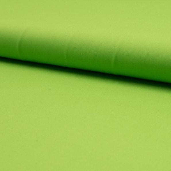 Tissu Popeline de coton unie Vert pomme - Par 10 cm