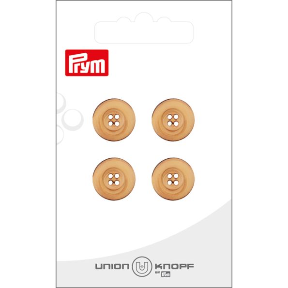 Bouton Prym Thomas creusé 14 mm x4 - Bois brûlé