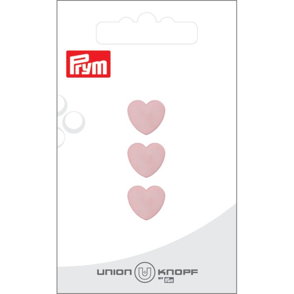 Bouton Prym Coeur 12 mm x3 - Rose