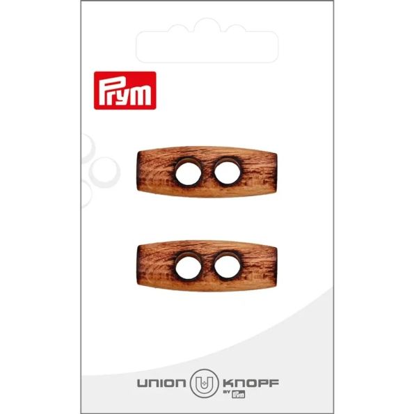 Bouton Prym Bûchette Hugo 32 mm x2 - Bois brûlé