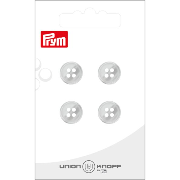 Bouton Prym Marie effet nacré 12 mm x4 - Blanc
