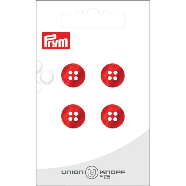 Bouton Prym Marie effet nacré 12 mm x4 - Rouge