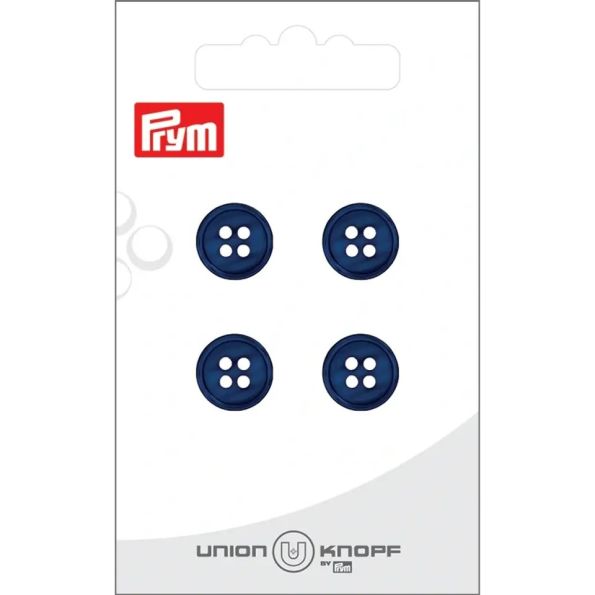 Bouton Prym Marie effet nacré 12 mm x4 - Bleu marine