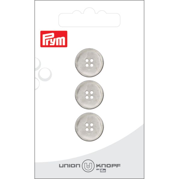Bouton Prym Eric Métal 15 mm x3 - Argent