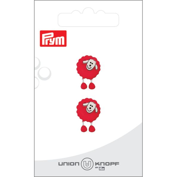 Bouton Prym Mouton 18 mm x2 - Rouge