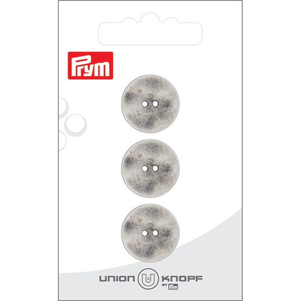 Bouton Prym Nick Métal 18 mm x3 - Argent vieilli