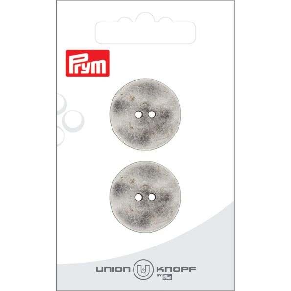 Bouton Prym Nick Métal 23 mm x2 - Argent vieilli