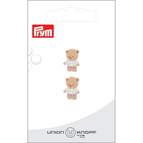 Bouton Prym Ours 15 mm x2 - Blanc