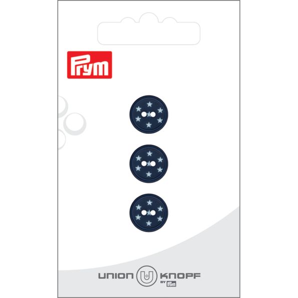 Bouton Prym Petites étoiles 12 mm x3 - Bleu marine