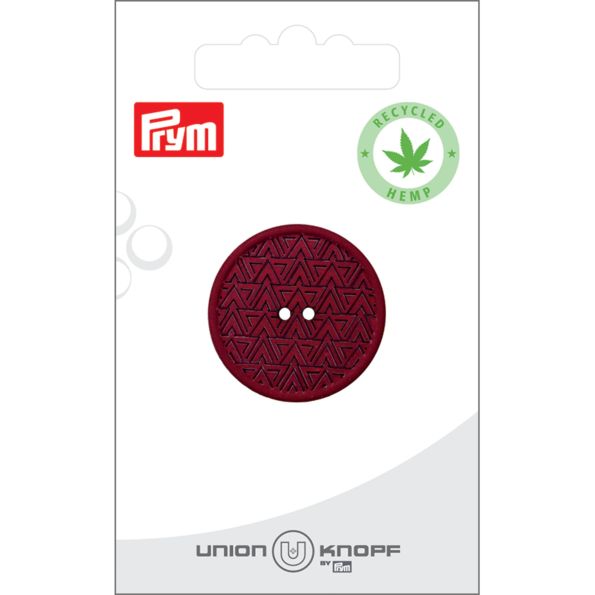 Bouton Prym Chanvre/Polyester recyclé Géométrique 28 mm x1 - Bordeaux