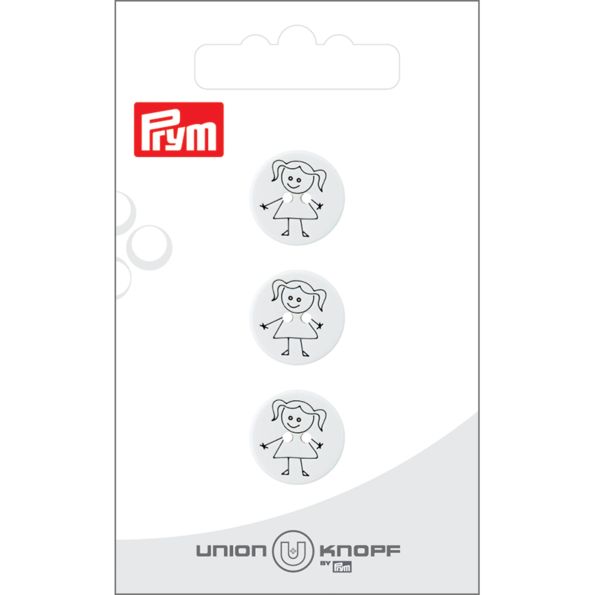 Bouton Prym Petite fille 15 mm x3 - Blanc