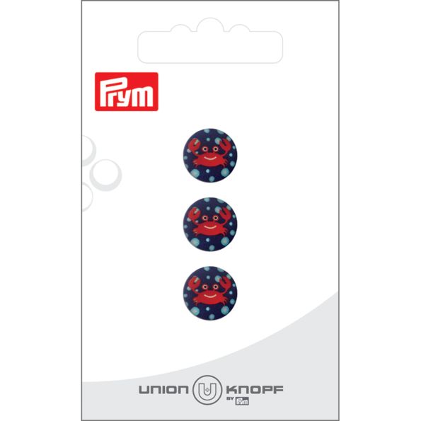 Bouton Prym Crabe 12 mm x3 - Bleu marine