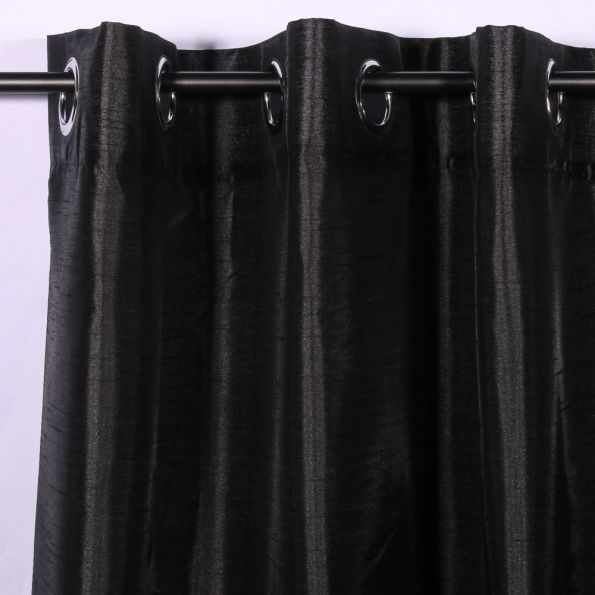 Rideau Soie Uni Montréal Noir - 140 x 240 cm
