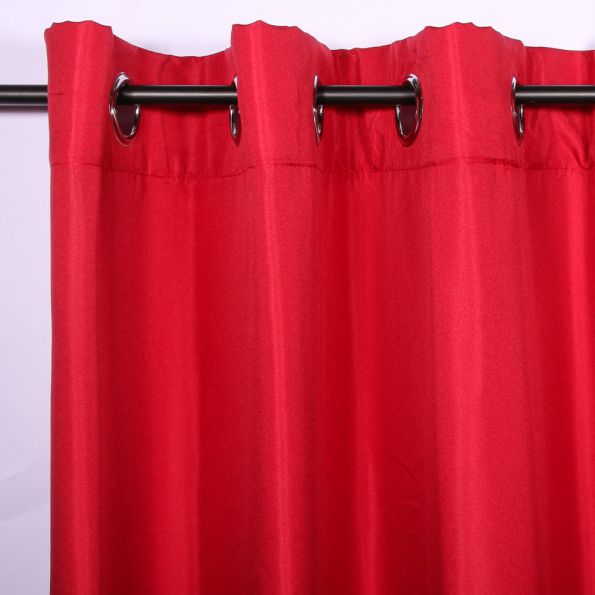 Rideau Microfibre Unie Lavandou Rouge - 140 x 260 cm