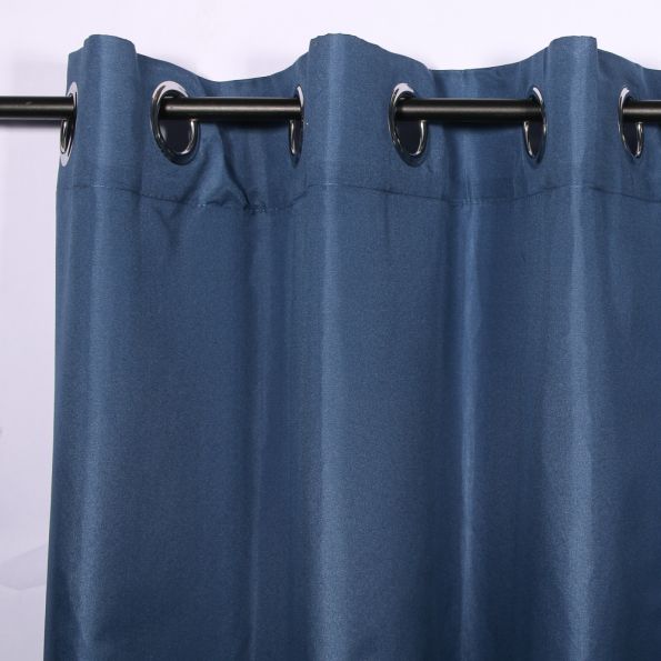 Rideau Microfibre Unie Lavandou Indigo - 140 x 260 cm